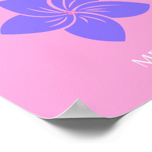 カンクン、トロピカルアート、名門私立校風のルー名門私立校風のム、ピンク ポスター (角)