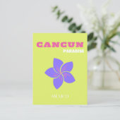 カンクン，メキシコ旅行アート，トロピカルアート，緑 シーズンポストカード (スタンド正面)