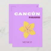 カンクン，メキシコ，トロピカルアート名門私立校風の，トラベルアート シーズンポストカード (正面/裏面)