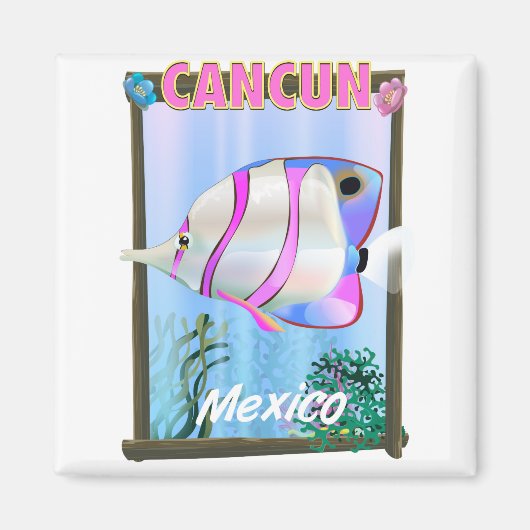 カンクン メキシコ トロピカル 旅行 ポスター マグネット (正面)