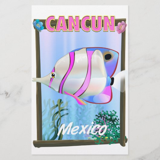 カンクン メキシコ トロピカル 旅行 ポスター 便箋 (正面)