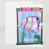 カンクン メキシコ トロピカル 旅行 ポスター 便箋 (正面/裏面)