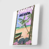 カンクン メキシコ ビーチ ポスター スクエア壁時計 (傾斜)