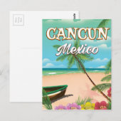 カンクン メキシコ ビーチ ポスター ポストカード (正面/裏面)