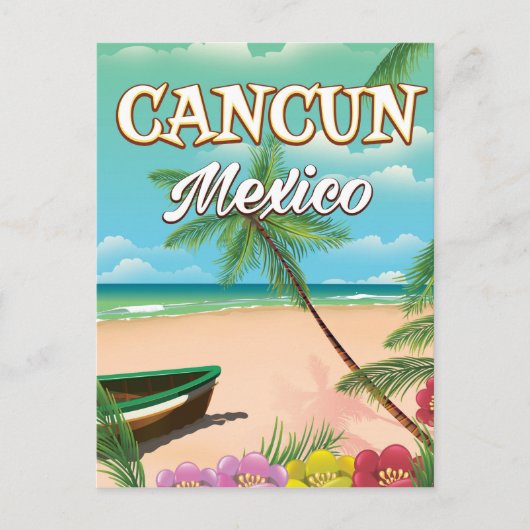 カンクン メキシコ ビーチ ポスター ポストカード (正面)