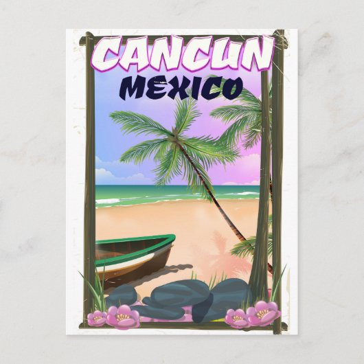 カンクン メキシコ ビーチ ポスター ポストカード (正面)