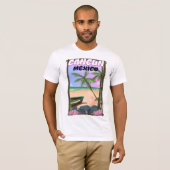 カンクン メキシコ ビーチ ポスター Tシャツ (正面フル)