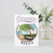 カンクン メキシコ ビーチ 旅行 ロゴ ポストカード (スタンド正面)