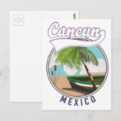 カンクン メキシコ ビーチ 旅行 ロゴ ポストカード (正面/裏面)