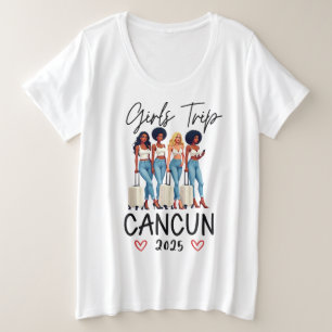 カンクン メキシコ 女性の週末 夏の休暇 2025 プラスサイズTシャツ