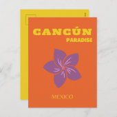 カンクン，メキシコ，旅行アート，トロピカルアート，オレンジ シーズンポストカード (正面/裏面)