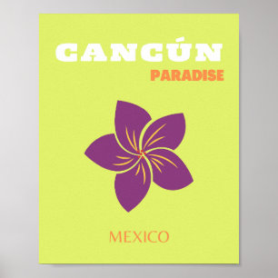 カンクン,メキシコ,旅行アート,緑,トロピカルアート ポスター