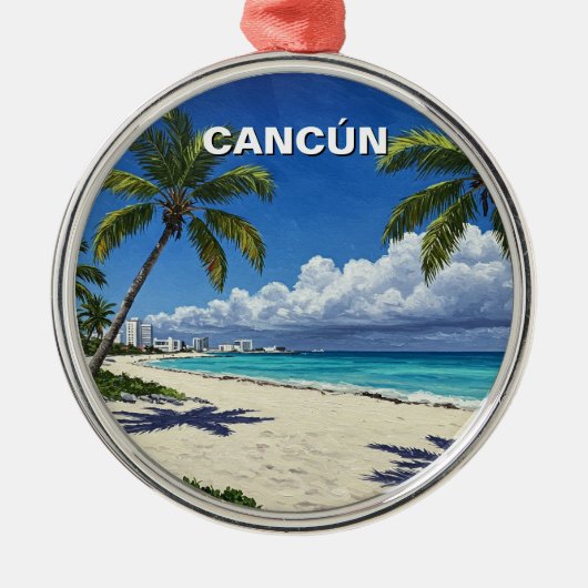 カンクン メキシコ 旅行 ビーチ メタルオーナメント (正面)