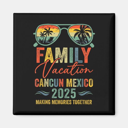 カンクン メキシコ 旅行 2025 一家団欒 マグネット (正面)
