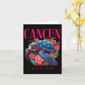 カンクン メキシコ 花のビーチ タートル土産 カード (黄色い花)