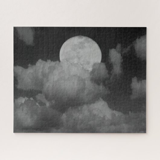 カンサス上空の月と雲 ジグソーパズル (横)