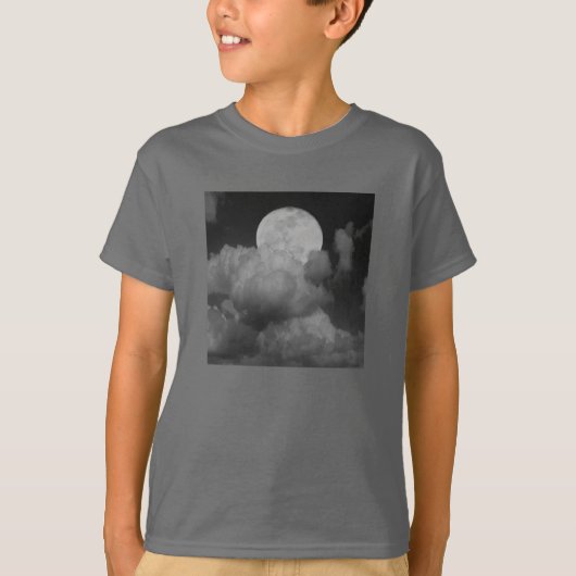 カンサス上空の月と雲 Tシャツ (正面)