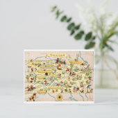 カンザスおもしろいヴィンテージの地図 ポストカード (スタンド正面)