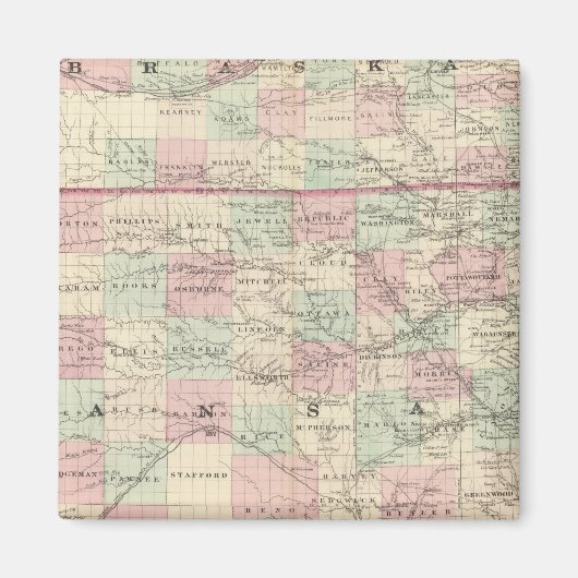 カンザスとネブラスカ マグネット (正面)