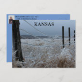 カンザスのフェンスの上の氷 ポストカード (正面/裏面)