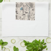 カンザスのヴィンテージの写真の地図 キッチンタオル (折り畳み)