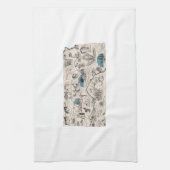 カンザスのヴィンテージの写真の地図 キッチンタオル (縦)