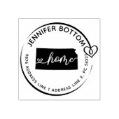 カンザスの地図のロゴ ラバースタンプ (インプリント)