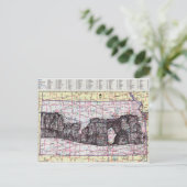 カンザスの地図アート ポストカード (スタンド正面)