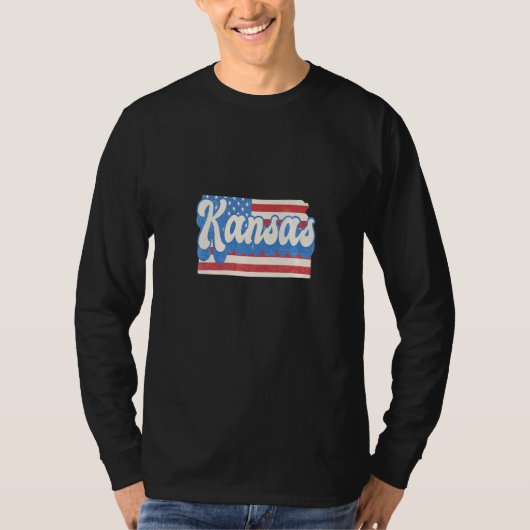カンザスの地図州7月プライド4日 Tシャツ (正面)