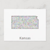 カンザスの地図 ポストカード (正面)