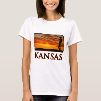 カンザスの女性のカーボーイ Tシャツ