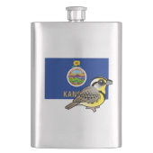 カンザスの州Birdorable: 西部のMeadowlark フラスク (正面)