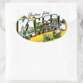 カンザスの挨拶 楕円形シール (バッグ)