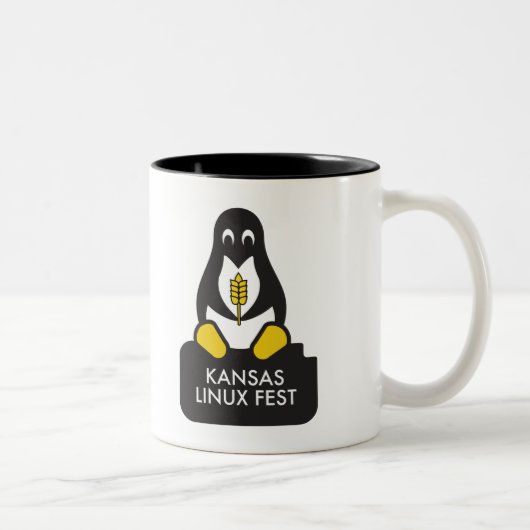 カンザスのLinuxのFestのマグ ツートーンマグカップ (右)