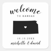 カンザスへようこそ |結婚のカスタム好意 スクエアシール (正面)