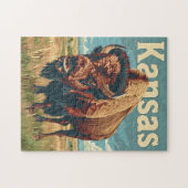 カンザスアメリカンバイソン ジグソーパズル (横)