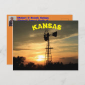 カンザスウィンミルサンセットポストカード。 ポストカード (正面/裏面)