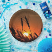 カンザスウィートサンセットシルエットがクローズアップ ペーパープレート (パーティー)