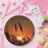 カンザスウィートサンセットシルエットがクローズアップ ペーパープレート (パーティー)