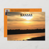 カンザスオレンジサンセットw反射ポストカード ポストカード (正面/裏面)