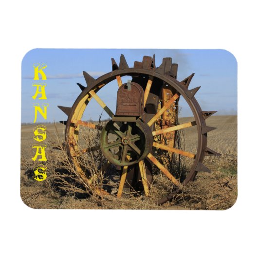 カンザスカントリーメールボックスアンティークリムマグネット マグネット (横)