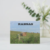 カンザスカントリー干しベールのフィールドのポストカード ポストカード (スタンド正面)