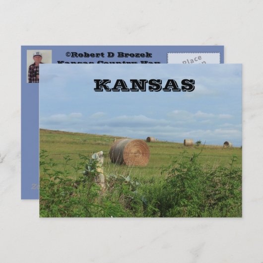 カンザスカントリー干しベールのフィールドのポストカード ポストカード (正面/裏面)