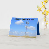 カンザスカントリー風車グリーティングカード カード (黄色い花)