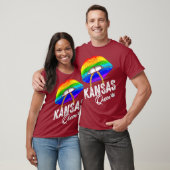 カンザスクイーンLGBTQゲイプライドレインボー国旗USA Tシャツ (ユニセックス)