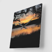 カンザスサンセットアットレイクスコット州パーク スクエア壁時計 (傾斜)