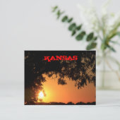 カンザスサンセットツリーシルエットポストカード ポストカード (スタンド正面)