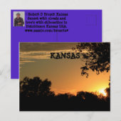カンザスサンセットツリーシルエットポストカード ポストカード (正面/裏面)