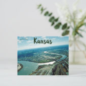 カンザスシティカンザスの空中眺め ポストカード (スタンド正面)