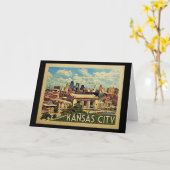 カンザスシティグリーティングカードミズーリVintage Travel カード (黄色い花)